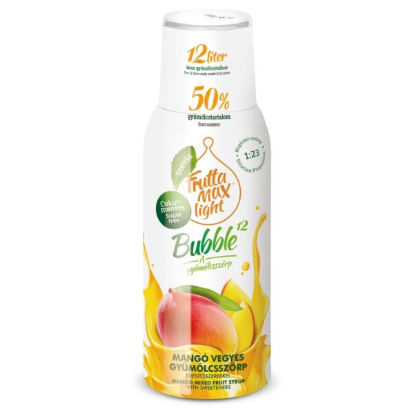FruttaMax Light Bubble¹² mangó gyümölcsszörp 500 ml
